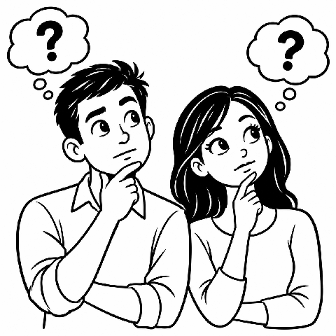 thinking couple