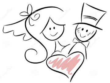 wedding couple with heart